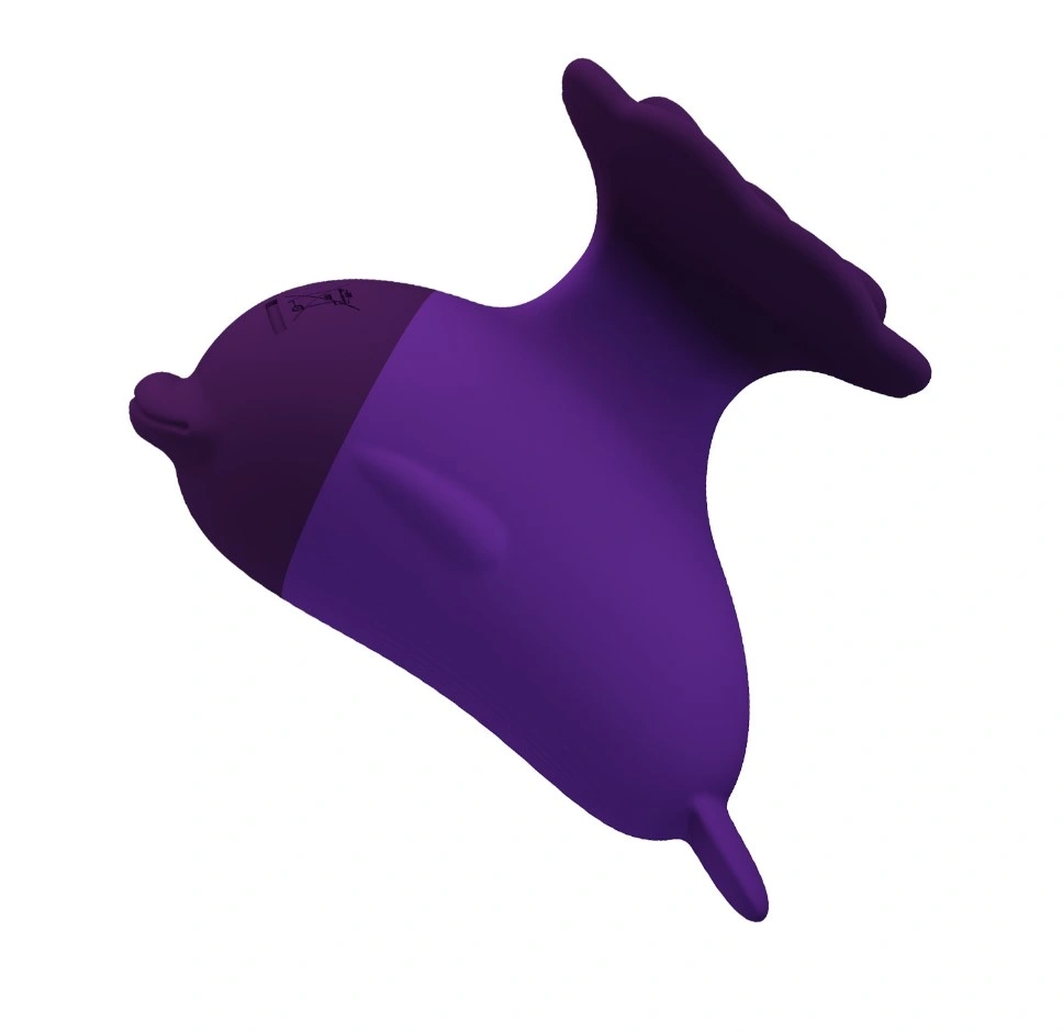 Vibrator Dolphin, 7 Moduri Vibratii, Silicon, USB, Mov, 6.4 cm, #2, Erotic24.ro