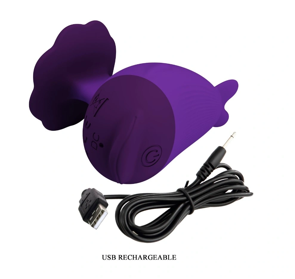 Vibrator Dolphin, 7 Moduri Vibratii, Silicon, USB, Mov, 6.4 cm, #7, Erotic24.ro