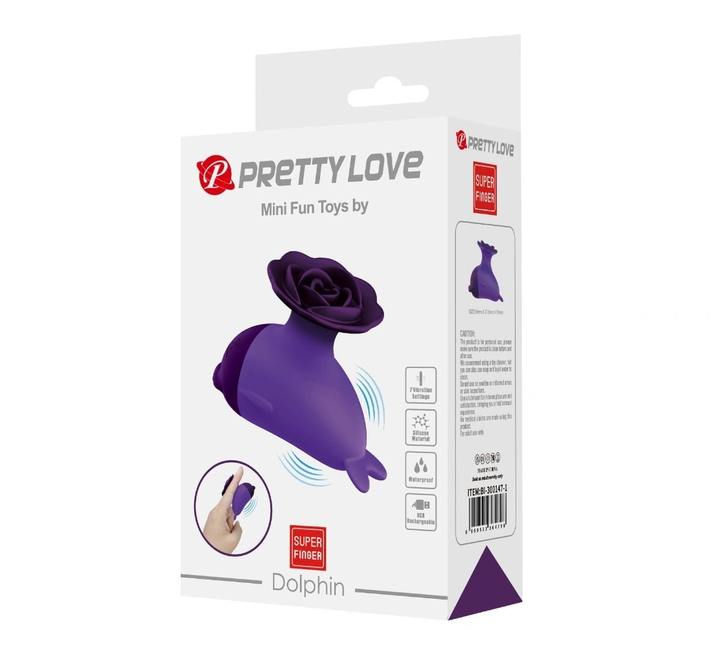 Vibrator Dolphin, 7 Moduri Vibratii, Silicon, USB, Mov, 6.4 cm, #8, Erotic24.ro