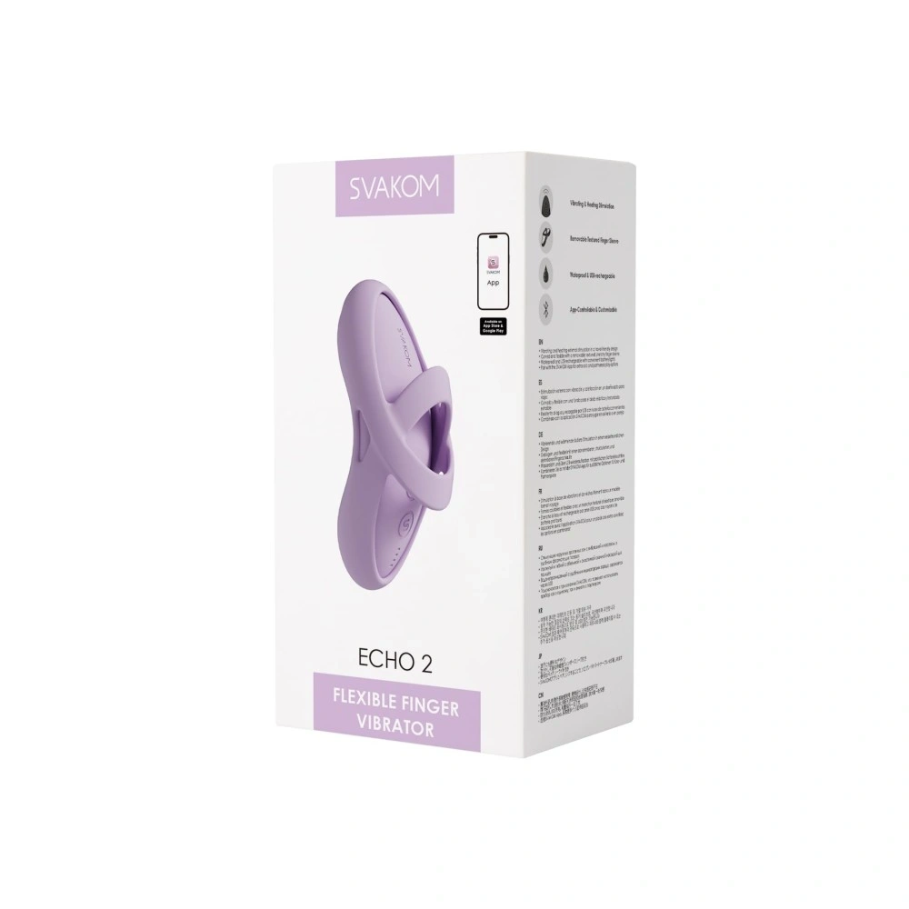 Vibrator Finger Echo2, 5 Moduri Vibratii, 5 Intensitati, Silicon Lichid, USB, Lila, #9, Erotic24.ro