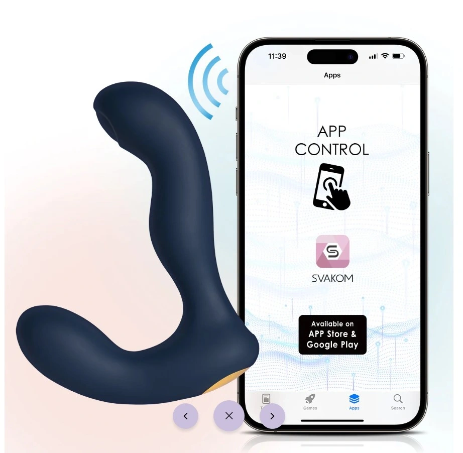 Stimulator Prostata Iker Neo Bluetooth Control, Silicon Lichid, Negru, 13. 5 cm