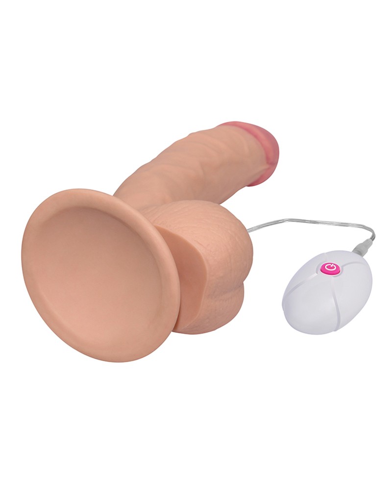 Vibrator Realist Ultra Soft Dude 10 Moduri Vibratii Natural 20.5 cm, Nr. 4, Erotic24.ro