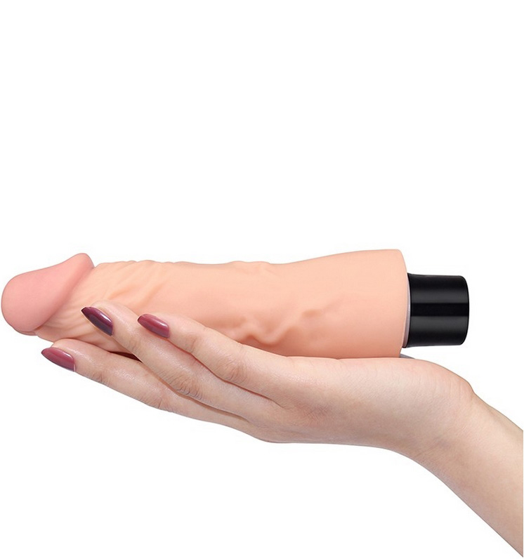 Vibrator Realist Real Softee, 10 Moduri Vibratii, TPE, Natural, 18 cm, #3, Erotic24.ro