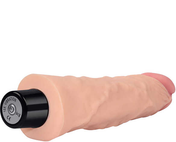 Vibrator Realist Real Softee, 10 Moduri Vibratii, TPE, Natural, 21 cm, #2, Erotic24.ro