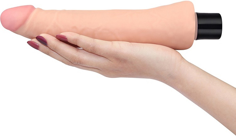 Vibrator Realist Real Softee, 10 Moduri Vibratii, TPE, Natural, 23 cm, #2, Erotic24.ro