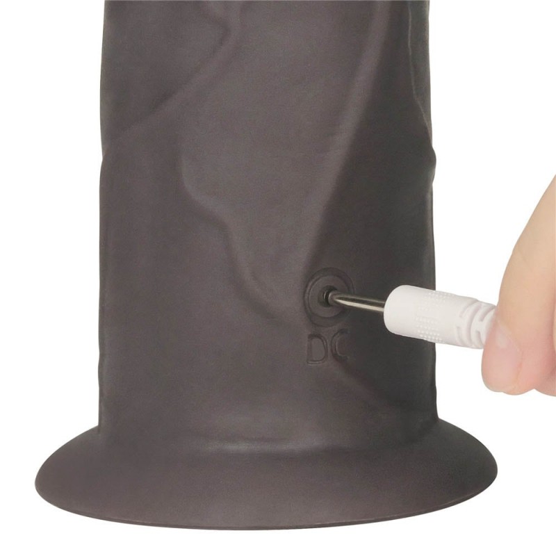 Vibrator Realist Nature Cock, Remote Control, Silicon Dubla Densitate, 10 Moduri Vibratii si Rotatii, Maro, 24 cm, #7, Erotic24.ro