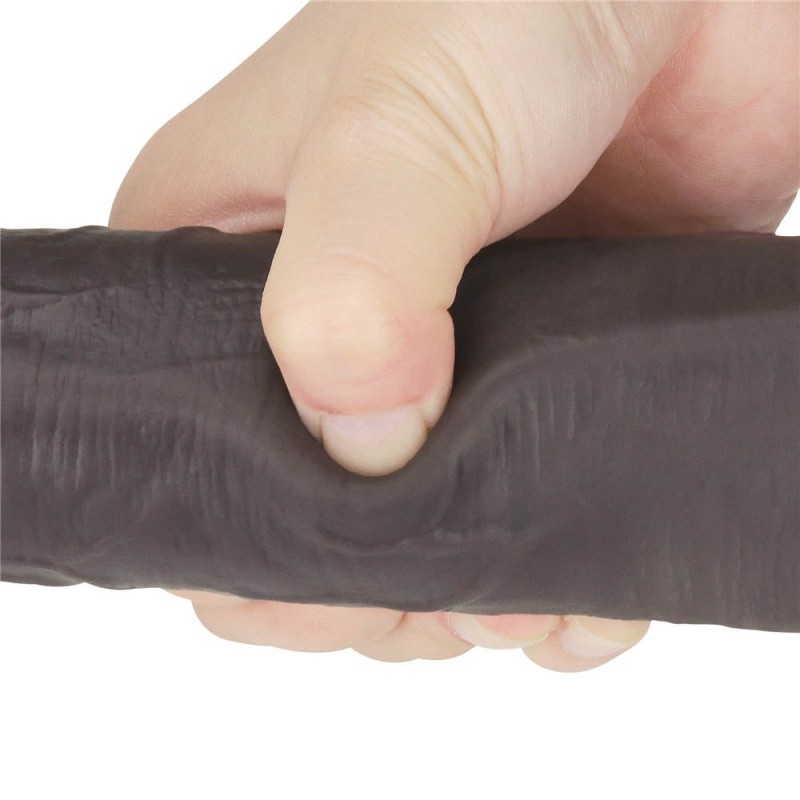 Vibrator Realist Nature Cock, Remote Control, Silicon Dubla Densitate, 10 Moduri Vibratii si Rotatii, Maro, 26 cm, #6, Erotic24.ro