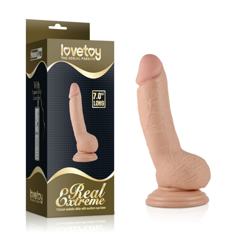 Vibrator Realist Real Extreme cu Telecomanda PVC Natural 18 cm, Nr. 4, Erotic24.ro