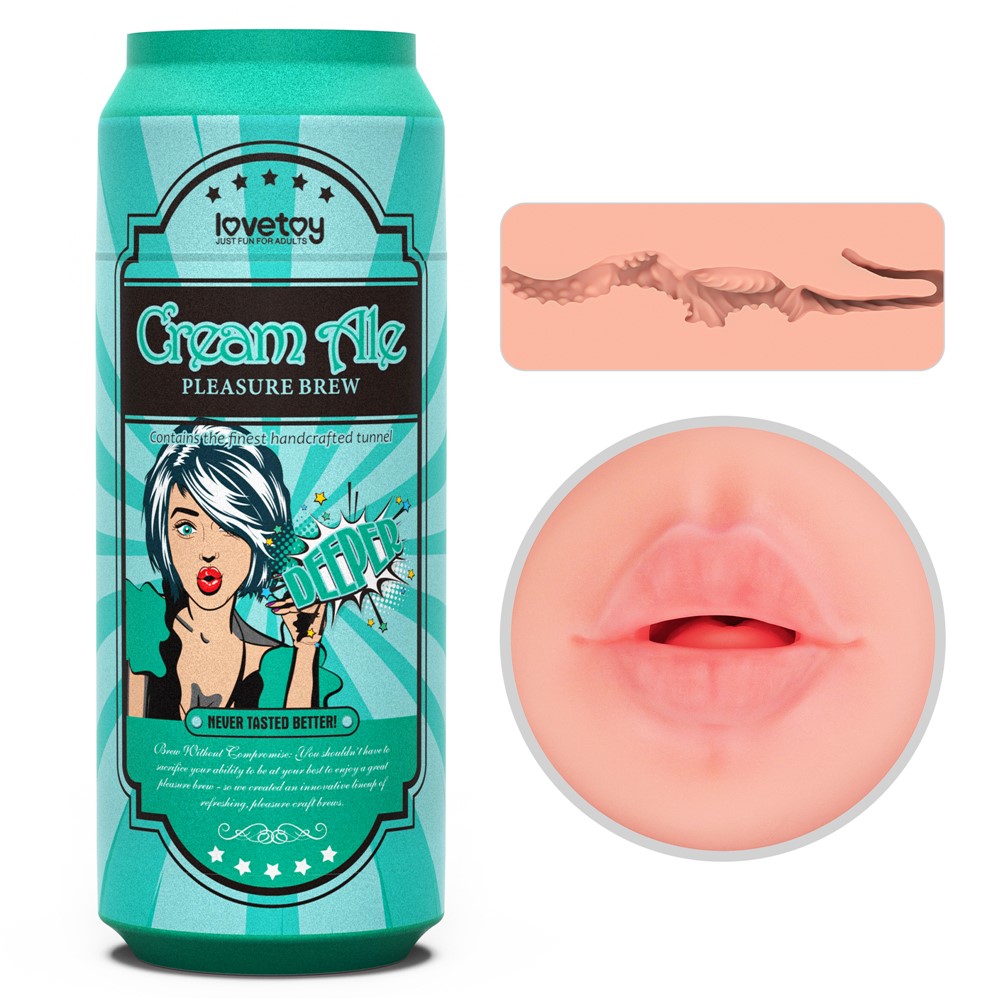 Masturbator Pleasure Brew Cream Ale, TPE, Natural, 19.8 cm