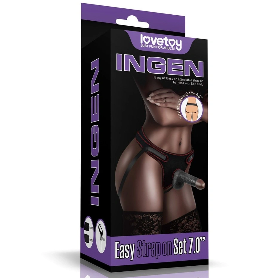 Strap-on Easy cu Dildo Detasabil, Negru, 18 cm, #6, Erotic24.ro