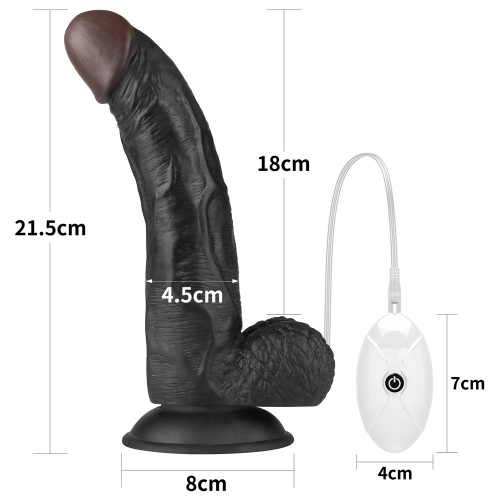 Set Easy Strap-On cu Vibrator Realist Detasabil, 10 Moduri Vibratii, TPE, Negru, 21.5 cm, #3, Erotic24.ro