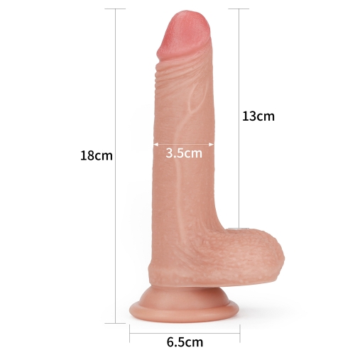 Dildo Realist Nature Cock, Silicon Dubla Densitate, Natural, 18 cm, #5, Erotic24.ro