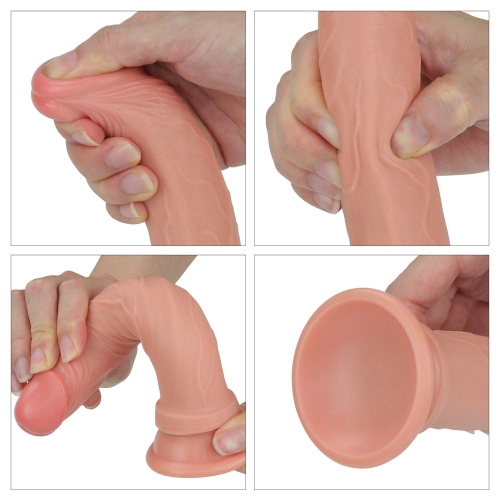Dildo Realist Nature Cock, Silicon Dubla Densitate, Natural, 18.5 cm, #3, Erotic24.ro