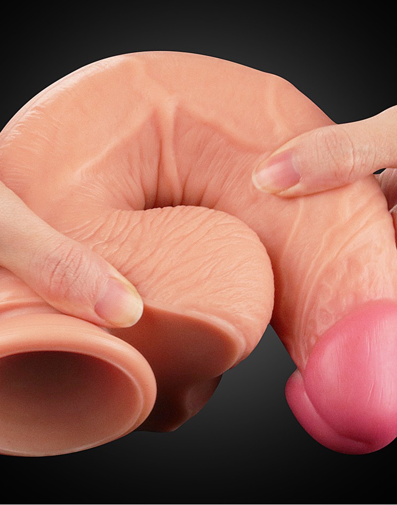 Dildo Realist Nature Cock Silicon Dubla Densitate, Natural, 26 cm, Nr. 4, Erotic24.ro