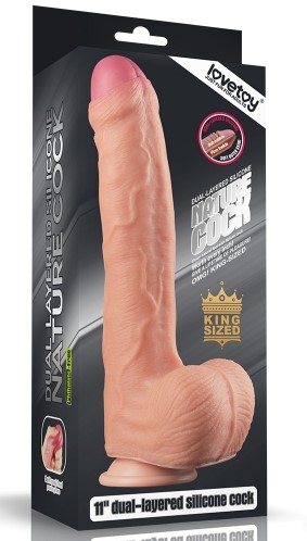 Dildo Realist Nature Cock, Silicon Dubla Densitate, Natural, 28 cm, #5, Erotic24.ro