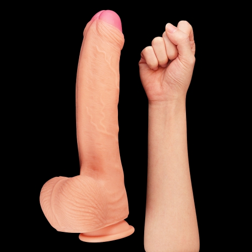 Dildo Realist Nature Cock, Silicon Dubla Densitate, Natural, 28 cm, #2, Erotic24.ro