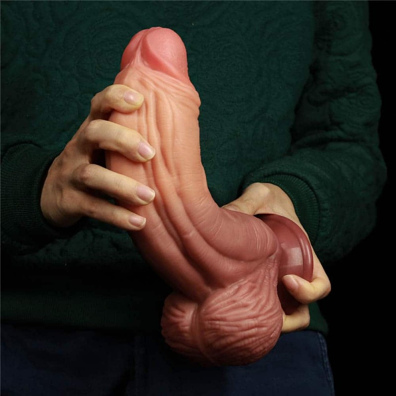 Dildo Realist Nature Cock King Sized Silicon Strat Dublu 25 cm, #5, Erotic24.ro