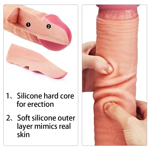 Dildo Realist Nature Cock, Silicon Dubla Densitate, Natural, 30.5 cm, Nr. 2, Erotic24.ro