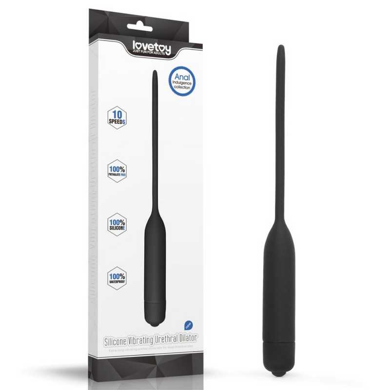 Dilatator Uretral cu Vibratii 10 Moduri Silicon Negru 21 cm, Nr. 2, Erotic24.ro
