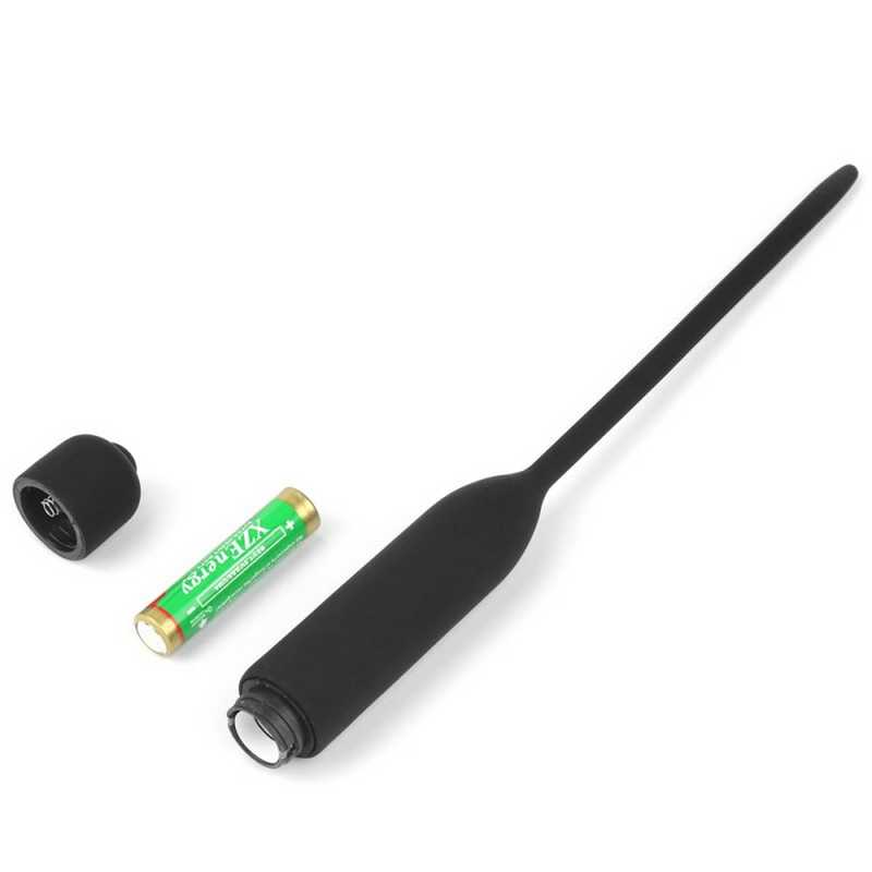 Dilatator Uretral cu Vibratii 10 Moduri Silicon Negru 21 cm, Nr. 4, Erotic24.ro