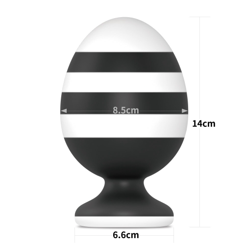 Dop Anal X-Missioner, Silicon, Negru/Alb, 14 cm, #5, Erotic24.ro