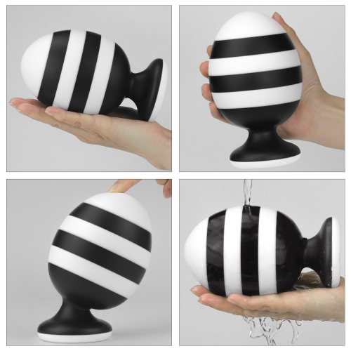 Dop Anal X-Missioner, Silicon, Negru/Alb, 14 cm, #3, Erotic24.ro