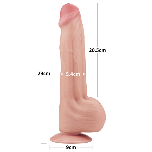 Dildo Realist King Sized Sliding Skin, TPE, Natural, 29 cm, Nr. 5, Erotic24.ro