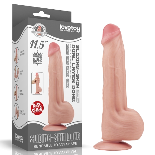 Dildo Realist King Sized Sliding Skin, TPE, Natural, 29 cm, Nr. 6, Erotic24.ro
