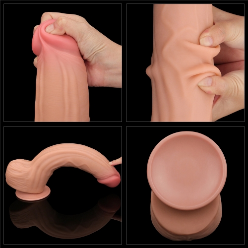 Dildo Realist King Sized Sliding Skin, TPE, Natural, 31 cm, #3, Erotic24.ro