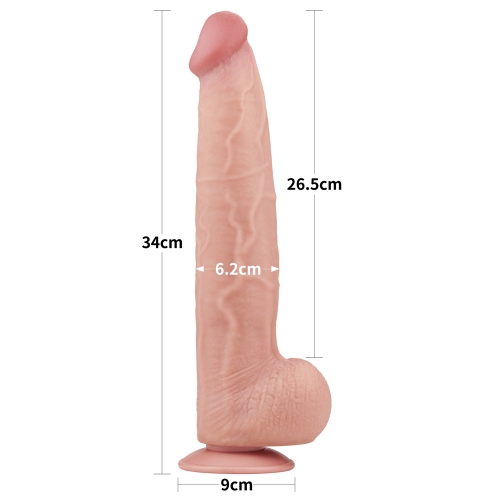 Dildo Realist King Sized Sliding Skin, TPE, Natural, 34 cm, Nr. 5, Erotic24.ro
