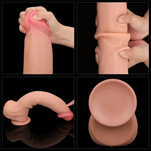 Dildo Realist King Sized Sliding Skin, TPE, Natural, 36 cm, #3, Erotic24.ro