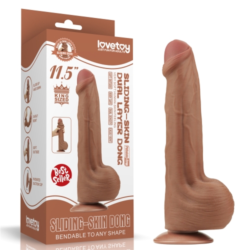 Dildo Realist King Sized Sliding Skin, TPE, Maro Deschis, 29 cm, #6, Erotic24.ro