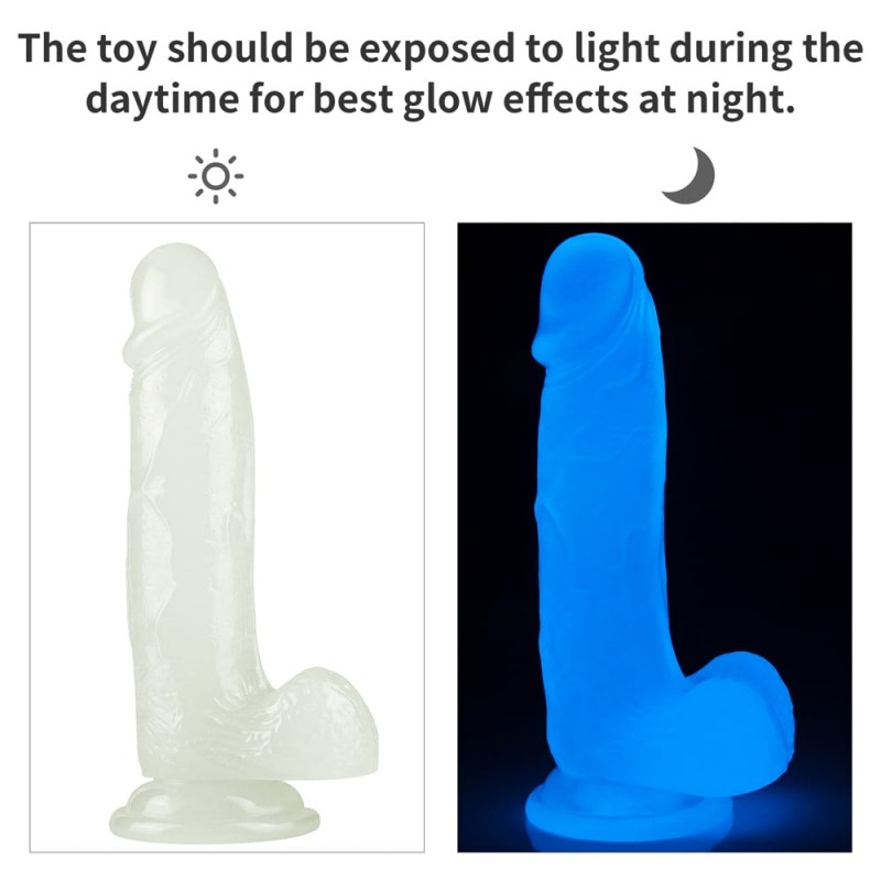 Dildo Realist Lumino Play Glow in the Dark 21 cm, #6, Erotic24.ro