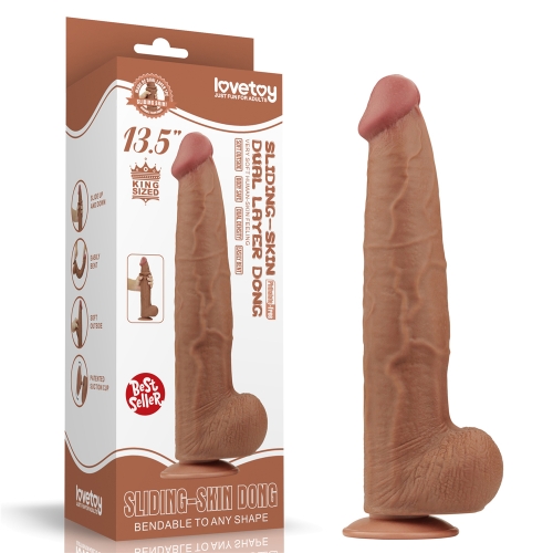 Dildo Realist King Sized Sliding Skin, TPE, Maro Deschis, 34 cm, #7, Erotic24.ro