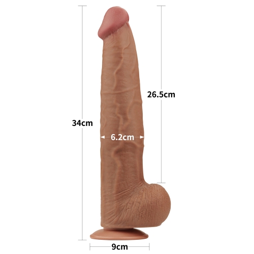 Dildo Realist King Sized Sliding Skin, TPE, Maro Deschis, 34 cm, #6, Erotic24.ro