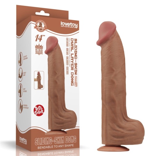 Dildo Realist King Sized Sliding Skin, TPE, Maro Deschis, 36 cm, Nr. 6, Erotic24.ro
