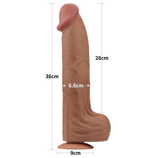 Dildo Realist King Sized Sliding Skin, TPE, Maro Deschis, 36 cm, Nr. 5, Erotic24.ro