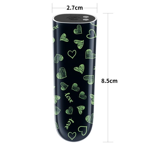 Glont Vibrator Glow in the Dark Heart Massager, 10 Moduri Vibratii Puternice, ABS, USB, 8.5 cm, #5, Erotic24.ro