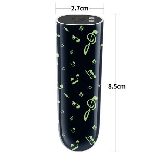 Glont Vibrator Glow in the Dark Music Massager, 10 Moduri Vibratii Puternice, ABS, USB, 8.5 cm, #5, Erotic24.ro