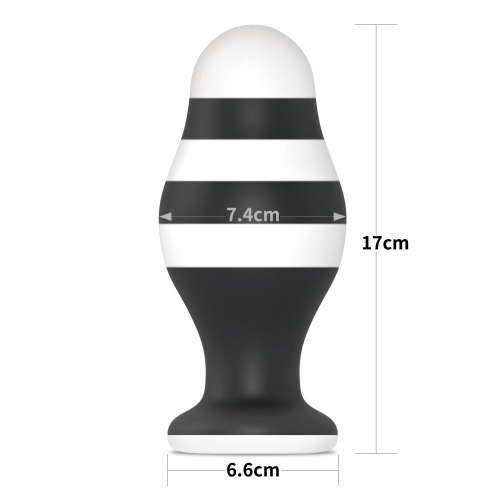 Dop Anal X-Missioner, Silicon, Negru/Alb, 17 cm, #5, Erotic24.ro