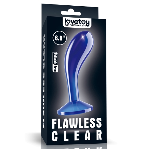 Dop Anal Flawless Clear, TPE, Albastru, 15 cm, #6, Erotic24.ro