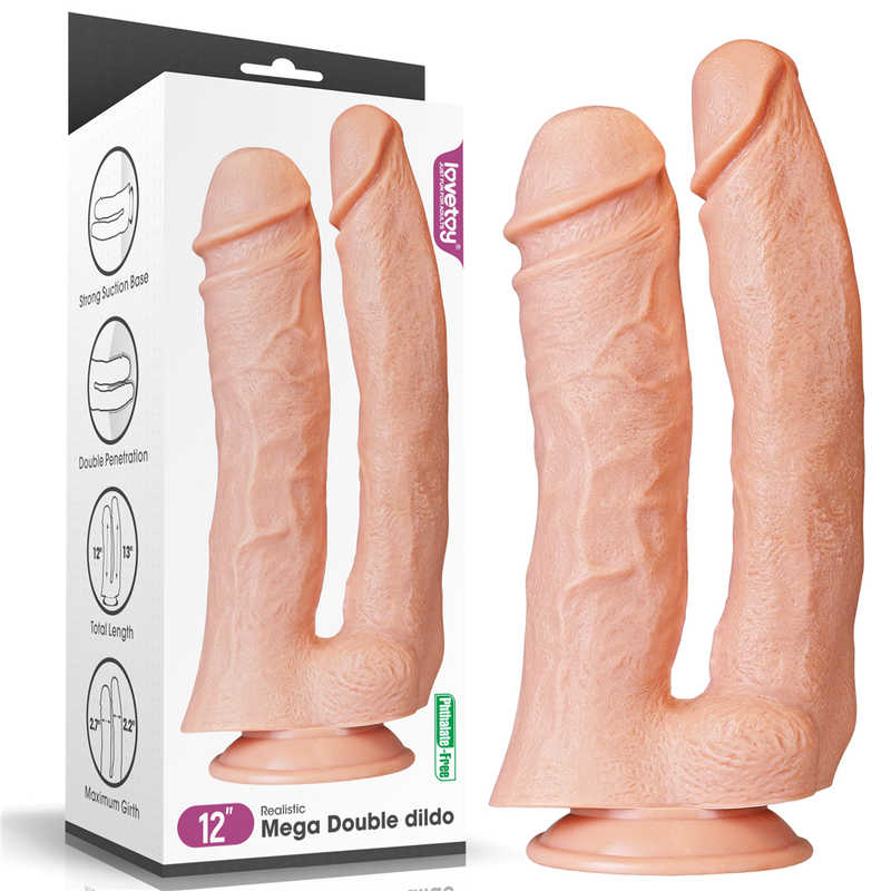Dildo Dublu Mega Realistic Natural 33 cm, Nr. 2, Erotic24.ro
