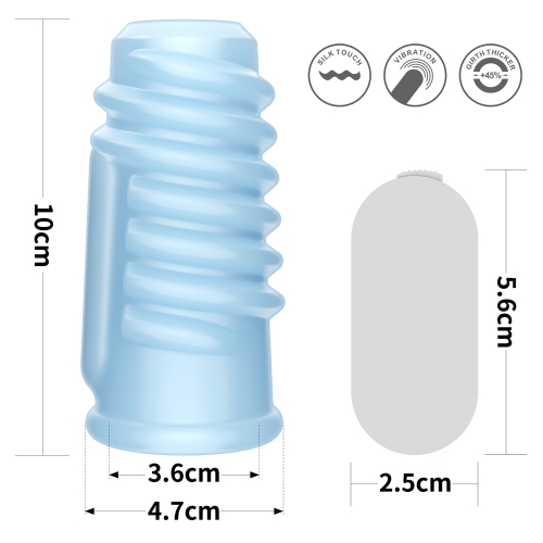 Manson Penis Knights Ring Spiral cu Vibratii, Albastru, Nr. 6, Erotic24.ro