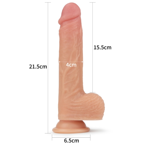 Vibrator Realist Nature Cock Liam, Dual-Layered Silicone, 5 Moduri Vibratii, 5 Moduri Rotatii, Incalzire, 21.5 cm, #4, Erotic24.ro