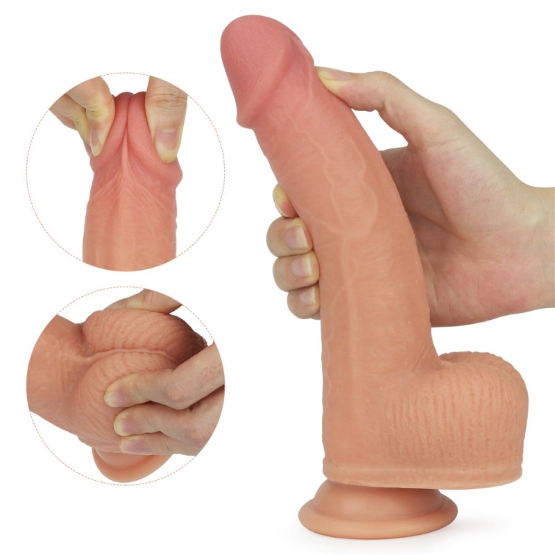 Vibrator Realist Nature Cock Dual-Layered Silicone, 5 Moduri Vibratii, 5 Moduri Rotatii, Incalzire, 21.5 cm, #4, Erotic24.ro