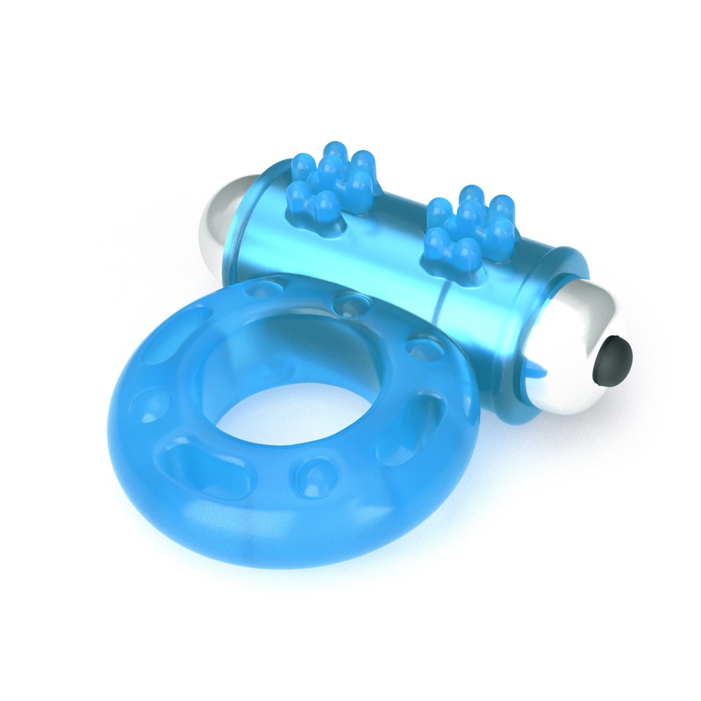 Inel Penis cu Vibratii Lumino Play, TPE, Albastru, #2, Erotic24.ro