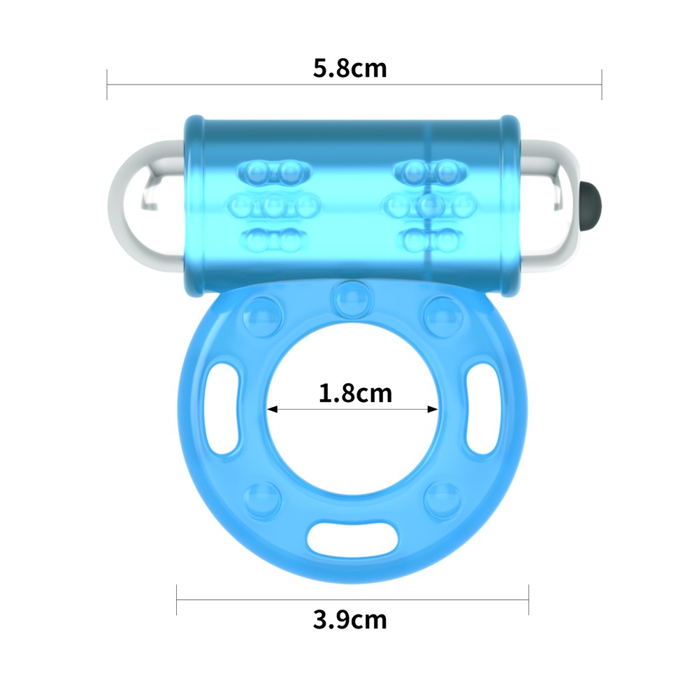 Inel Penis cu Vibratii Lumino Play, TPE, Albastru, #10, Erotic24.ro