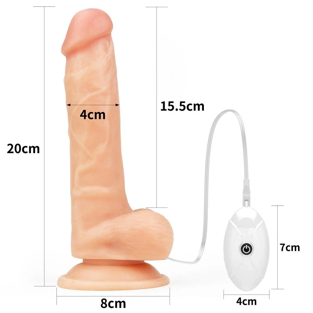 Set Easy Strap-On cu Vibrator Detasabil, 10 Moduri Vibratii, TPE, Natural, 20 cm, #6, Erotic24.ro