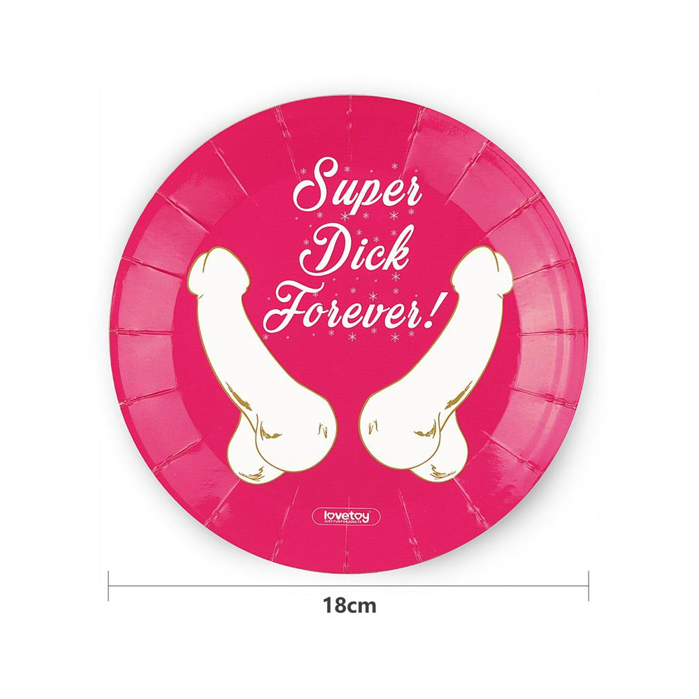 Set 6 Farfurii Super Dick Forever, Nr. 4, Erotic24.ro