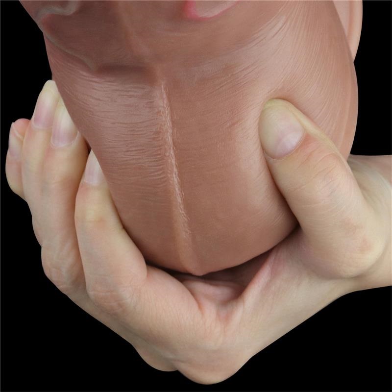 Dildo Realist Nature Cock Silicon Strat Dublu 19.5 cm, #3, Erotic24.ro